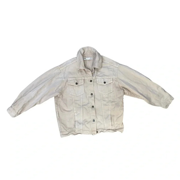 Zara Z1975  Denim Jacket | Light Pink | Size L - Picture 1 of 9